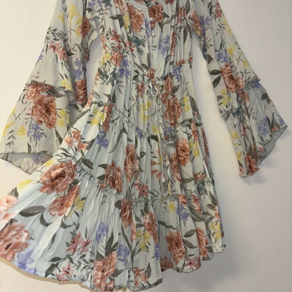 Blue B Floral Dress Sz M Fairy Ethereal Dainty Mini Bell Tropic Beachy NWT Milkm - Picture 5 of 11